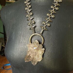 Crystal Statement Necklace , witchy jewelry , big pendant , raw crystal jewelry